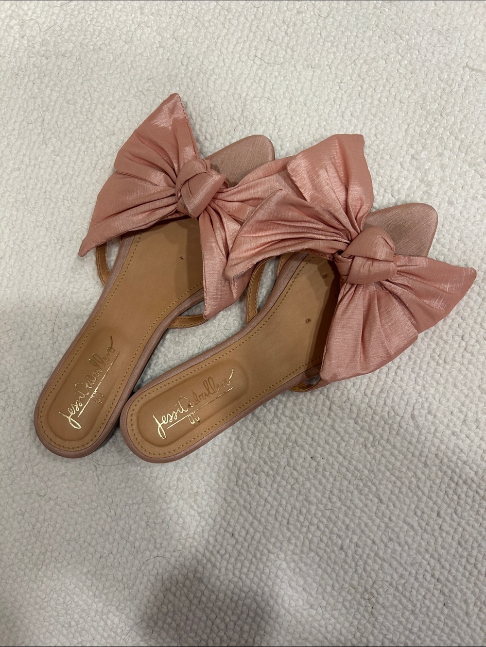 Jessi caballero Pink Bow Slide Sandals